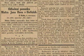 Zpráva o Husových oslavách v Národních listech z 6. 7. 1914.