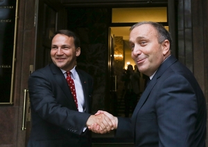 Nový šéf polské diplomacie Schetyna (vpravo).