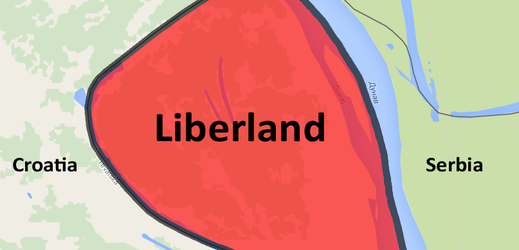 Liberland na mapě.
