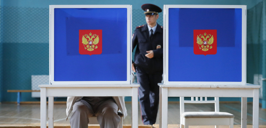 Volební místnost v Rusku.
